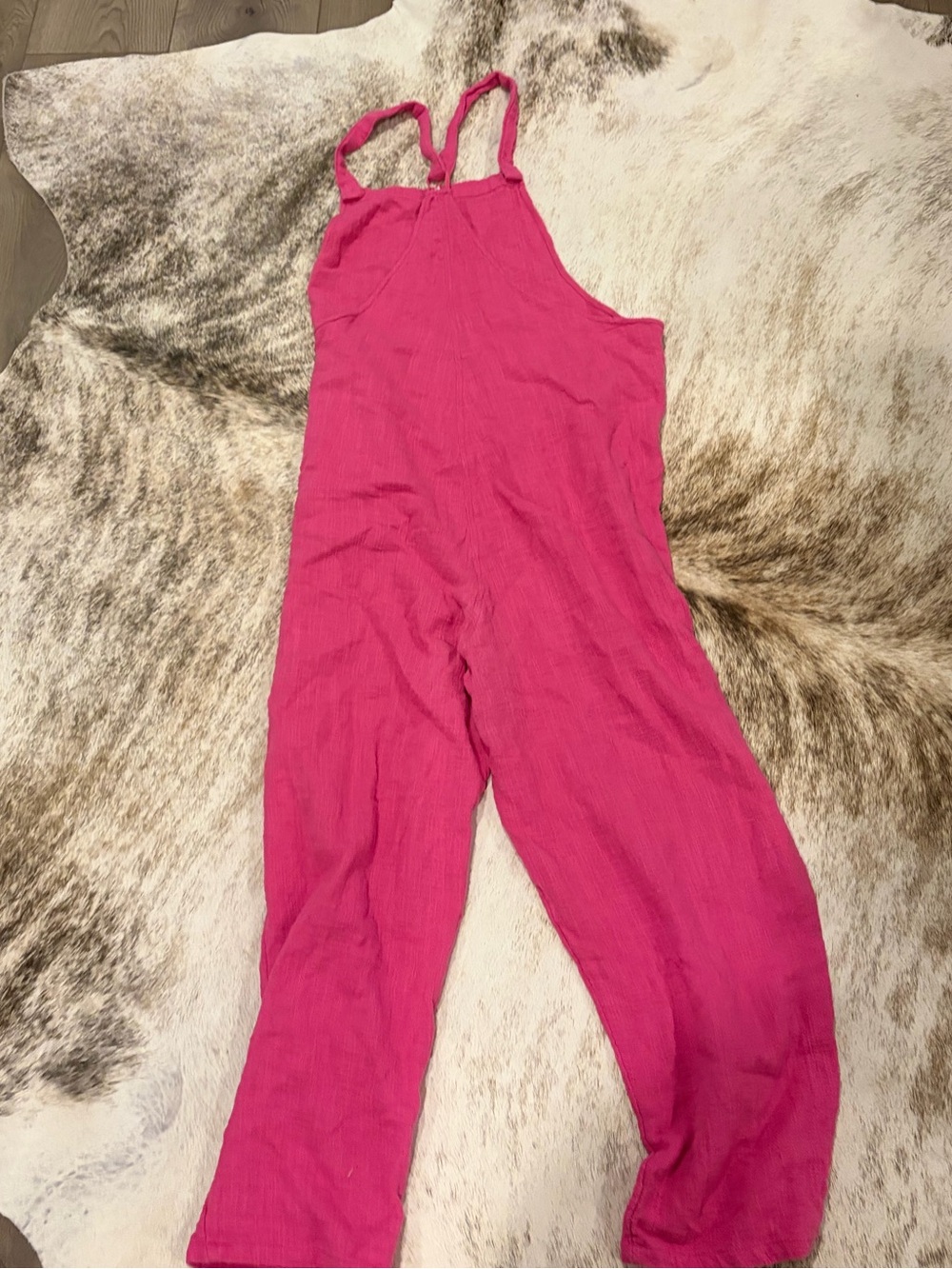 Free People Hot Pink Wide-Leg Jumpsuit